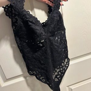 Black lingerie body suit
